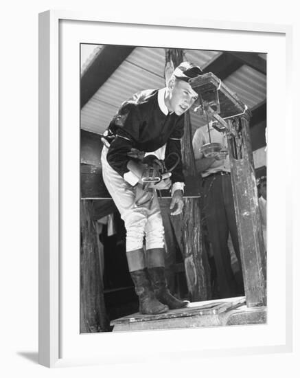 Jockey Weighing in at Race Track-Cornell Capa-Framed Photographic Print