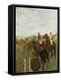 Jockeys at the Racecourse (Aux Course, Les Jockeys)-Edgar Degas-Framed Stretched Canvas