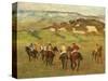 Jockeys on Horseback before Distant Hills, 1884-Edgar Degas-Stretched Canvas