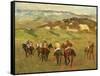 Jockeys on Horseback before Distant Hills, 1884-Edgar Degas-Framed Stretched Canvas