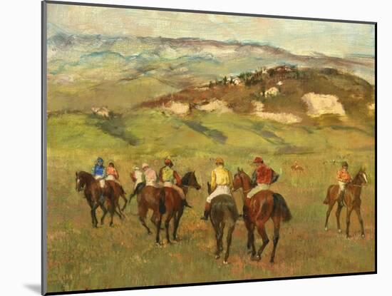 Jockeys on Horseback before Distant Hills, 1884-Edgar Degas-Mounted Giclee Print