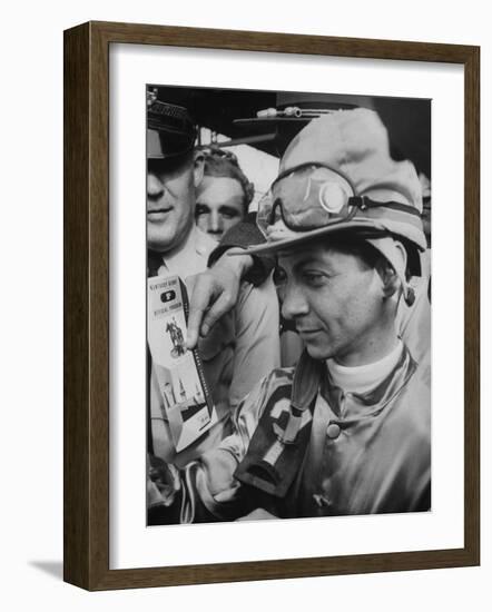 Jocky Willie Hartack after Winning the Kentucky Derby-null-Framed Photographic Print