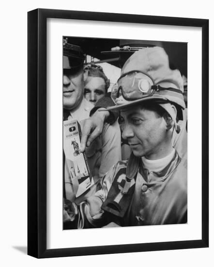 Jocky Willie Hartack after Winning the Kentucky Derby-null-Framed Photographic Print