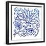 Jodhpur Blues on White I-Elizabeth Medley-Framed Art Print