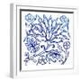 Jodhpur Blues on White I-Elizabeth Medley-Framed Art Print