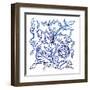Jodhpur Blues on White II-Elizabeth Medley-Framed Art Print