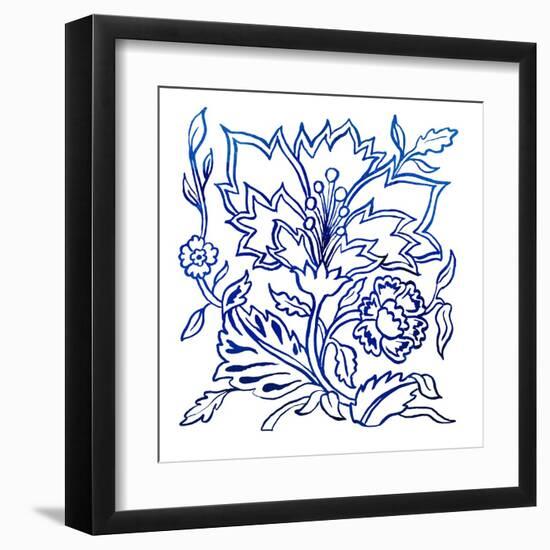 Jodhpur Blues on White II-Elizabeth Medley-Framed Art Print