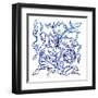 Jodhpur Blues on White II-Elizabeth Medley-Framed Art Print