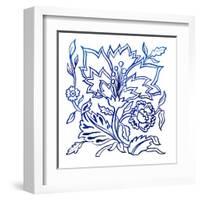 Jodhpur Blues on White II-Elizabeth Medley-Framed Art Print