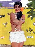 The Exile of Paradise Island  - Saturday Evening Post "Leading Ladies", September 4, 1954 pg.29-Joe de Mers-Giclee Print