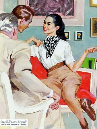 The Lady Broke The Rules  - Saturday Evening Post "Leading Ladies", September 13, 1952 pg.23
