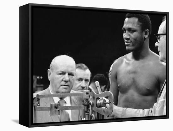 Joe Frazier at the Weigh in for His Fight Against Muhammad Ali-John Shearer-Framed Stretched Canvas