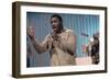 Joe Frazier Rehearsing with His Band Joe Frazier and the Knockouts for Don Rickles Show, 1971-John Shearer-Framed Photographic Print