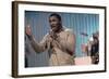 Joe Frazier Rehearsing with His Band Joe Frazier and the Knockouts for Don Rickles Show, 1971-John Shearer-Framed Photographic Print