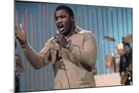 Joe Frazier Rehearsing with His Band Joe Frazier and the Knockouts for Don Rickles Show, 1971-John Shearer-Mounted Photographic Print