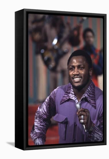 Joe Frazier Singing with His Band Joe Frazier and the Knockouts on Don Rickles Show, 1971-John Shearer-Framed Stretched Canvas