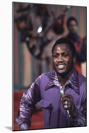 Joe Frazier Singing with His Band Joe Frazier and the Knockouts on Don Rickles Show, 1971-John Shearer-Mounted Photographic Print