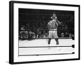 Joe Frazier Vs. Mohammed Ali at Madison Square Garden-John Shearer-Framed Premium Photographic Print