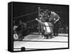 Joe Frazier Vs. Mohammed Ali at Madison Square Garden-John Shearer-Framed Stretched Canvas