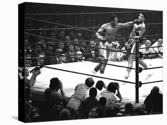 Joe Frazier Vs. Mohammed Ali at Madison Square Garden-John Shearer-Stretched Canvas