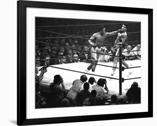 Joe Frazier Vs. Mohammed Ali at Madison Square Garden-John Shearer-Framed Premium Photographic Print