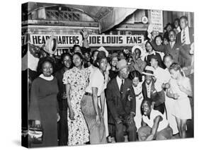 Joe Louis Fans Celebrate Louis' Victory over Tom Farr, Harlem, August 30, 1937-null-Stretched Canvas