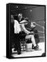 Joe Louis, Negro Boxer Fighting Perry-Peter Stackpole-Framed Stretched Canvas