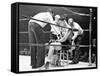 Joe Louis, Negro Boxer Fighting Perry-Peter Stackpole-Framed Stretched Canvas