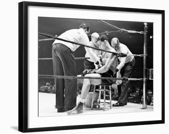 Joe Louis, Negro Boxer Fighting Perry-Peter Stackpole-Framed Premium Photographic Print