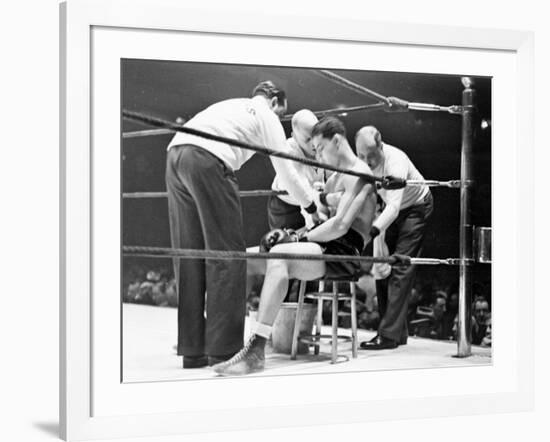 Joe Louis, Negro Boxer Fighting Perry-Peter Stackpole-Framed Premium Photographic Print