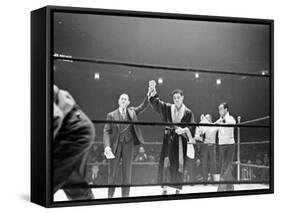 Joe Louis, Negro Boxer Fighting Perry-Peter Stackpole-Framed Stretched Canvas