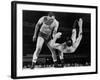 Joe Louis Throws Jim Bernard to the Mat During a 1956 Wrestling Match in Detroit-null-Framed Photo