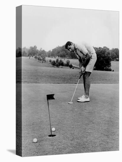 Joe Namath Playing Golf at the University of Alabama in Tuscaloosa, 1966-null-Stretched Canvas