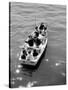 Joe Powers with Eight of His Ten Children Fishing in a Rowboat on Long Island Sound-Yale Joel-Stretched Canvas