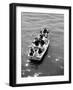 Joe Powers with Eight of His Ten Children Fishing in a Rowboat on Long Island Sound-Yale Joel-Framed Premium Photographic Print