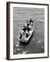 Joe Powers with Eight of His Ten Children Fishing in a Rowboat on Long Island Sound-Yale Joel-Framed Photographic Print