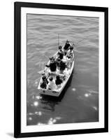 Joe Powers with Eight of His Ten Children Fishing in a Rowboat on Long Island Sound-Yale Joel-Framed Photographic Print