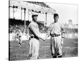 Joe Wood, Boston Red Sox & Jeff Tesreau, NY Giants, Baseball Photo - Boston, MA-Lantern Press-Stretched Canvas