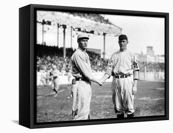 Joe Wood, Boston Red Sox & Jeff Tesreau, NY Giants, Baseball Photo - Boston, MA-Lantern Press-Framed Stretched Canvas