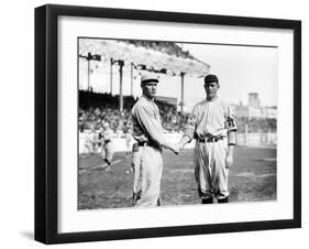 Joe Wood, Boston Red Sox & Jeff Tesreau, NY Giants, Baseball Photo - Boston, MA-Lantern Press-Framed Art Print