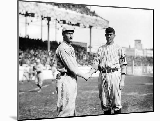 Joe Wood, Boston Red Sox & Jeff Tesreau, NY Giants, Baseball Photo - Boston, MA-Lantern Press-Mounted Art Print