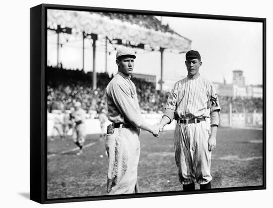 Joe Wood, Boston Red Sox & Jeff Tesreau, NY Giants, Baseball Photo - Boston, MA-Lantern Press-Framed Stretched Canvas