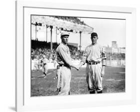 Joe Wood, Boston Red Sox & Jeff Tesreau, NY Giants, Baseball Photo - Boston, MA-Lantern Press-Framed Art Print