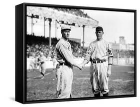 Joe Wood, Boston Red Sox & Jeff Tesreau, NY Giants, Baseball Photo - Boston, MA-Lantern Press-Framed Stretched Canvas