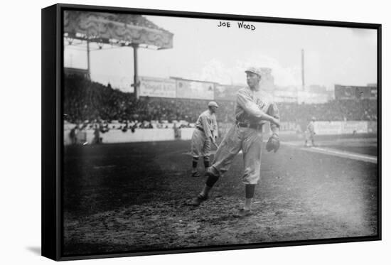 Joe Woods Boston Red Soxs Baseball Fielding Photograph - Boston, MA-Lantern Press-Framed Stretched Canvas