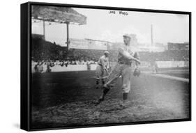 Joe Woods Boston Red Soxs Baseball Fielding Photograph - Boston, MA-Lantern Press-Framed Stretched Canvas