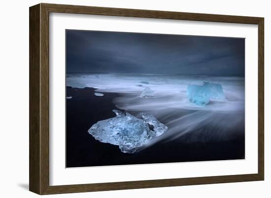 Jökulsárlón Ice on Beach, Iceland-Ann Clark Landscapes-Framed Photographic Print