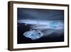 Jökulsárlón Ice on Beach, Iceland-Ann Clark Landscapes-Framed Photographic Print