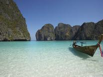 Ao Maya, Longtailboat in Front, Ko Phi Phi Leh, Thailand-Joern Simensen-Photographic Print