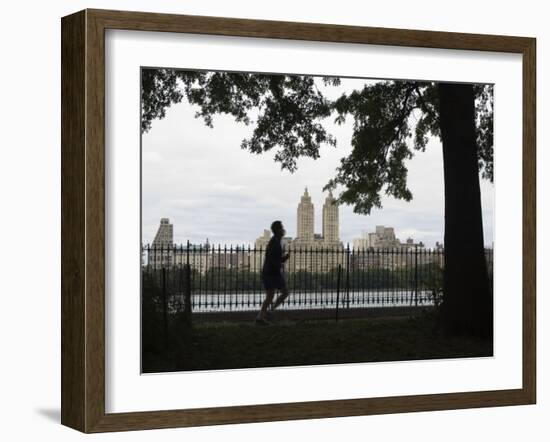 Jogger, Central Park, Manhattan, New York City, New York, USA-Amanda Hall-Framed Photographic Print